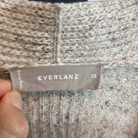 Everlane Open Front Cardigan Twisted Merino Wool Blend, Oatmeal, Women's Size XS - Picture 4 of 10